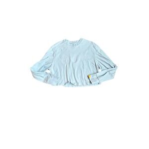 Yellow Label‎ Light Blue Cropped Long Sleeve Sweatshirt Women's Size Medium